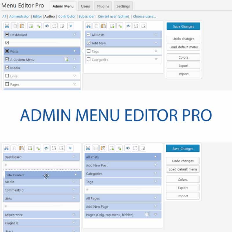 Admin Menu Editor Pro ( bao gồm addon)