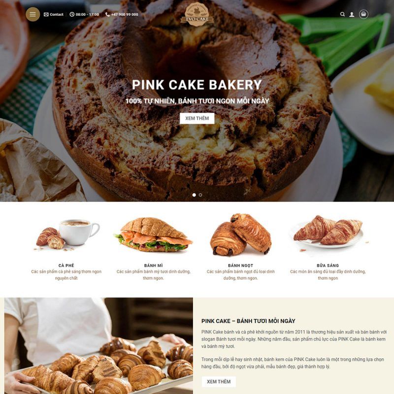 theme wordpress bán bánh ngọt