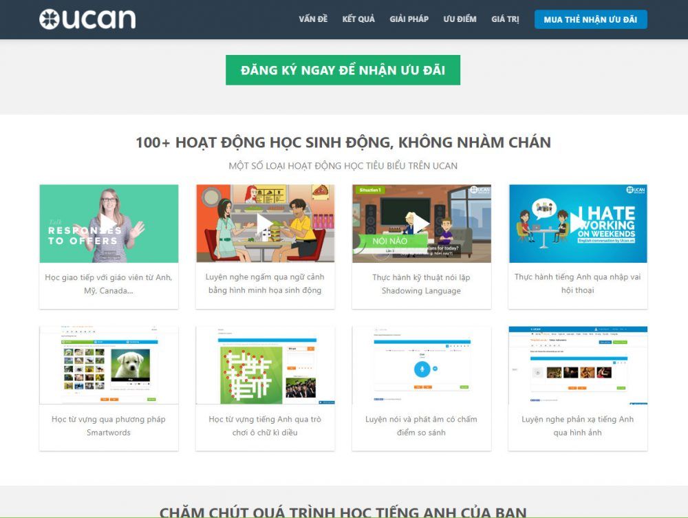 Giao diện website bán khóa học