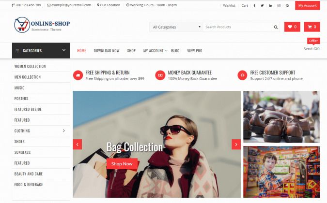 Online Shop - Theme wordpress miễn phí cho website bán hàng