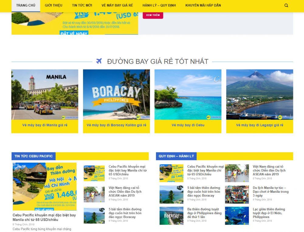 theme wordpress bán vé máy bay đẹp