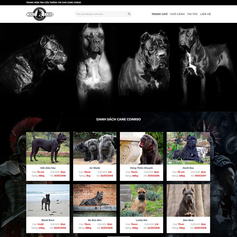 Theme wordpress bán chó săn