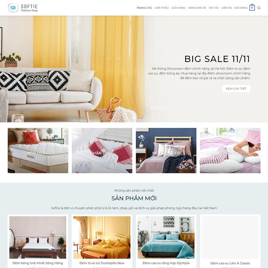 Theme wordpress bán nệm