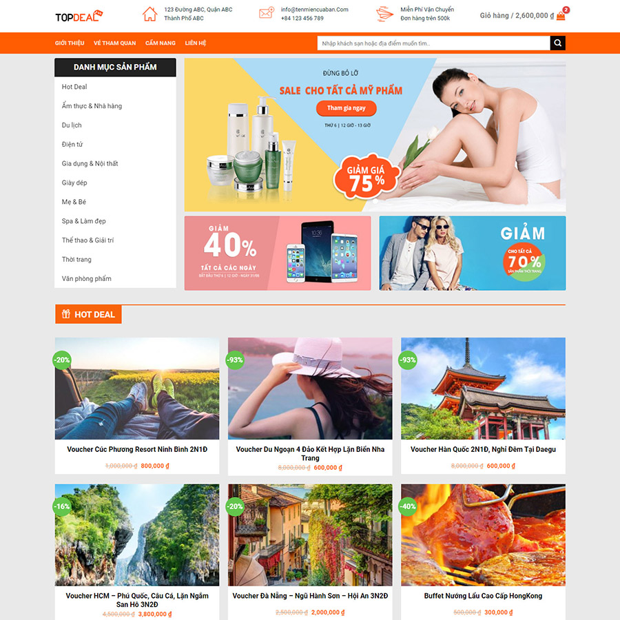 Theme wordpress bán voucher giảm giá