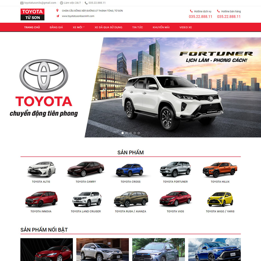 Theme wordpress bán xe toyota 02