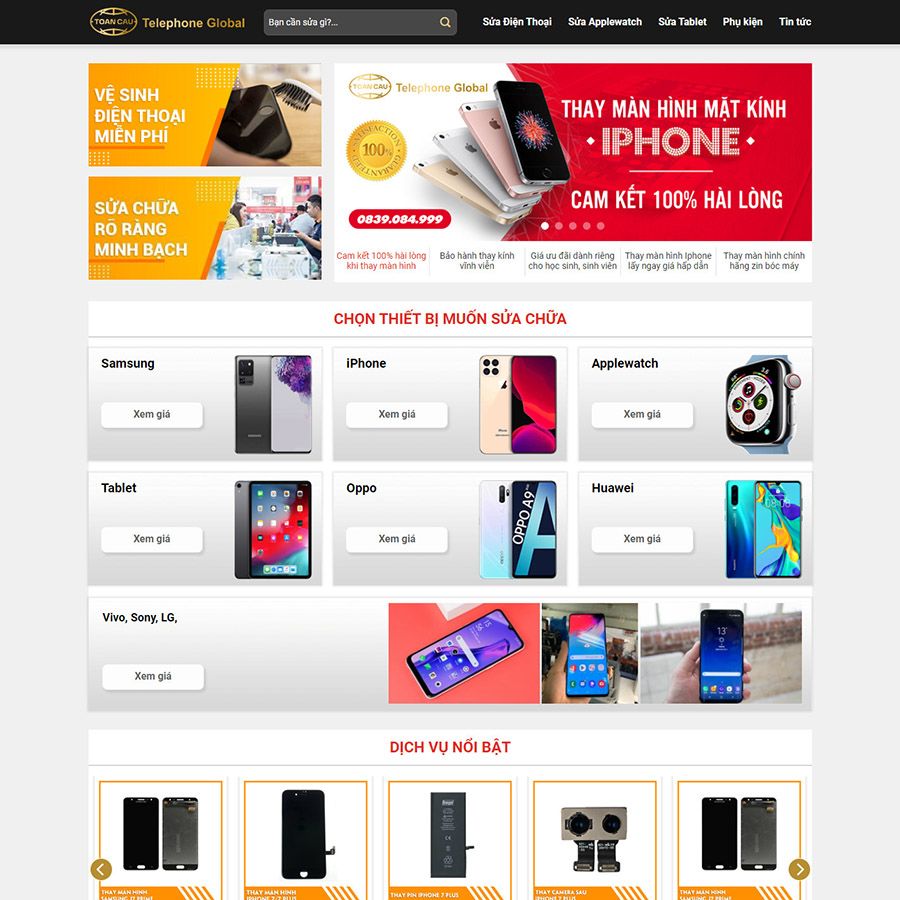 Theme wordpress sửa điện thoại 01