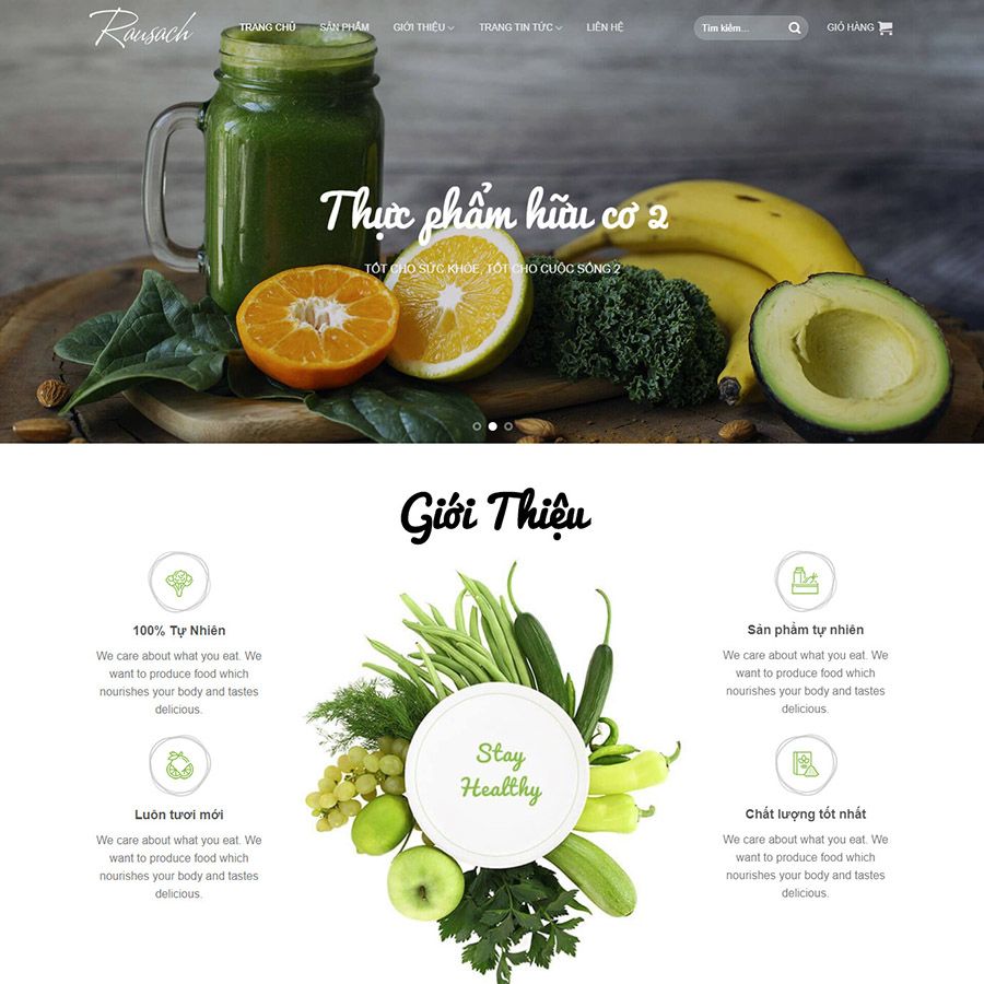 Theme wordpress thực phẩm hữu cơ