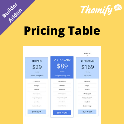 Themify Builder Pricing Table Addon