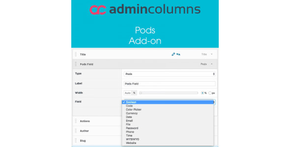 Admin Columns Pro Pods Addon