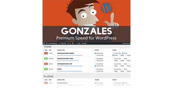 Gonzales – Speeding up WordPress with Gonzales plugin