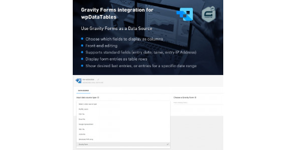 Gravity Forms integration for wpDataTables