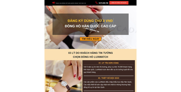 Theme wordpress landing page bán đồng hồ 02